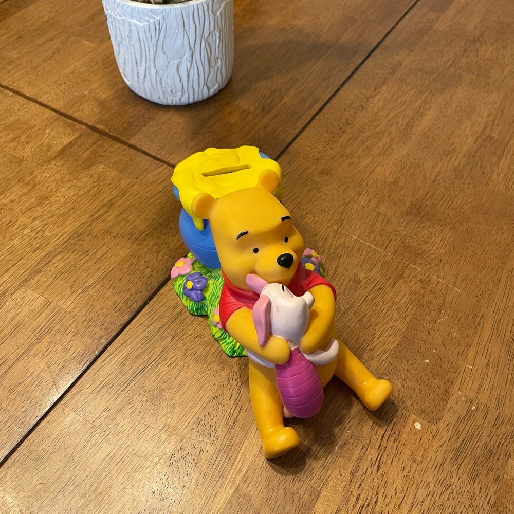 Vtg. Disney Applause Winnie The Pooh/Piglet Honey pot Plastic Bank- missing Plug
